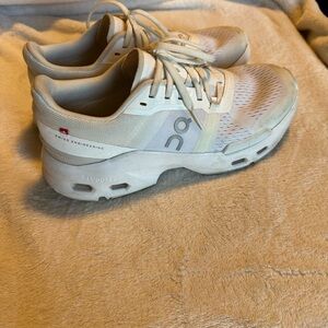 On Running silver and White Athletic Shoes